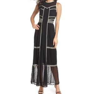 Harlyn Embroidered Dot Evening Dress, M